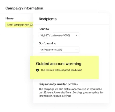 Peer group benchmarks Klaviyo feature