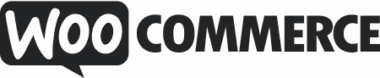Logo WooCommerce avec « WOO » dans une bulle de texte suivie de « COMMERCE 