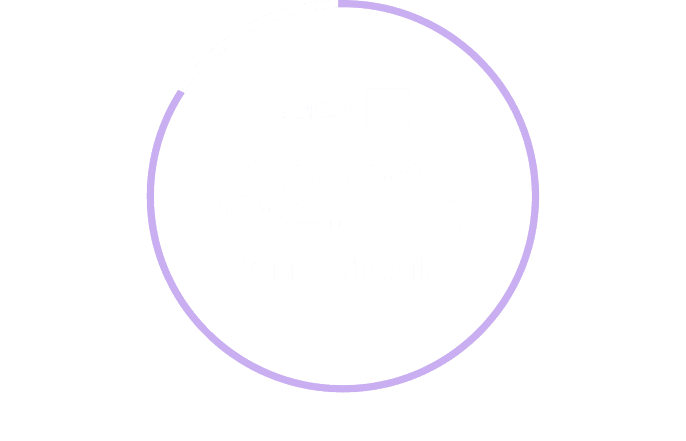 Close-up of an A/B test report showing that variation B got an 82.3% win probability.