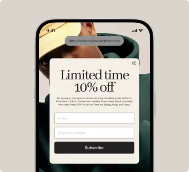 Graphic represents an SMS sign-up form with all the compliance language business needs.
