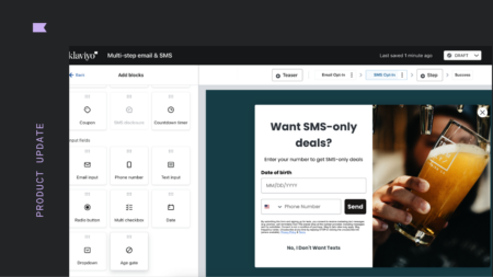 Collect date of birth with SMS Age Gating block for Klaviyo Forms