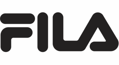FILA logo in charcoal color.